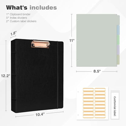 Ospelelf 3 Ring Clipboard Binder 1 Inch Leather - Image 3