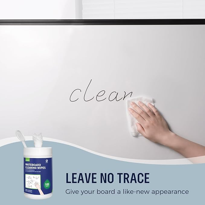 Loukin Whiteboard Cleaning Wipes, Dry Erase Board Cleaning Wipes, Non-toxic - Image 3