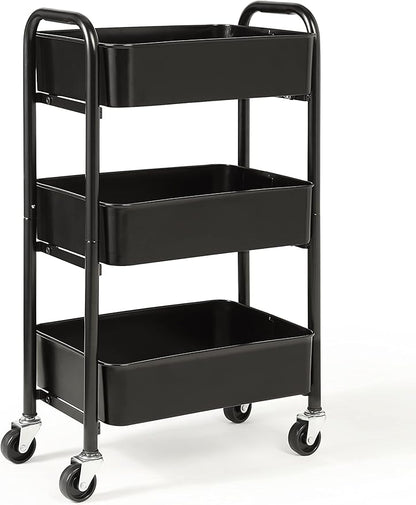 SunnyPoint 3-Tier Delicate Compact Rolling Metal Storage Organizer - Image 2
