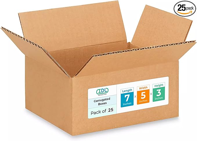 Small Moving & Shipping Boxes 7"L x 5"W x 3"H by IDLPackaging