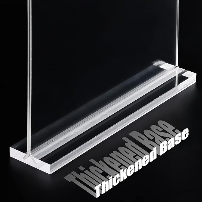xydstay 12pack Acrylic Sign Holder 8.5 X 11, Vertical T Shape Clear Plastic - Image 6