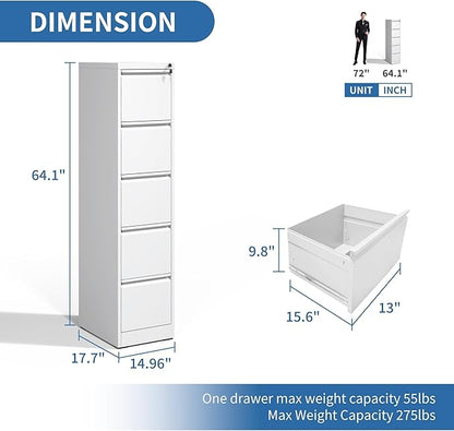 FLIXELIO 5 Drawer File Cabinet - Image 3