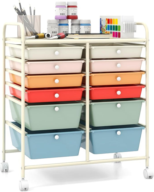 Giantex 12 Drawer Rolling Storage Cart Tools Scrapbook Paper Office School by Giantex