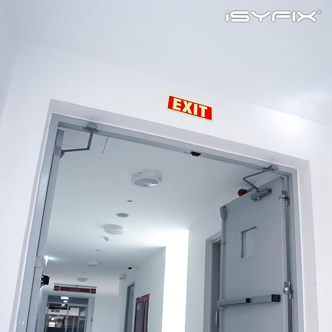 iSYFIX Exit Glow in the Dark Sign Aluminum – 2 Pack 12x4 Inch – Photoluminiscent - Image 7