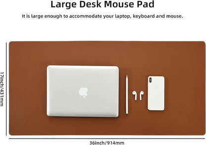 Desk Pad Blotter, Wolaile 36x17 in Large PU Leather Mouse Pad, Waterproof - Image 2