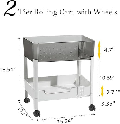 LiWNYRK 2 Tier Rolling Cart - Image 7