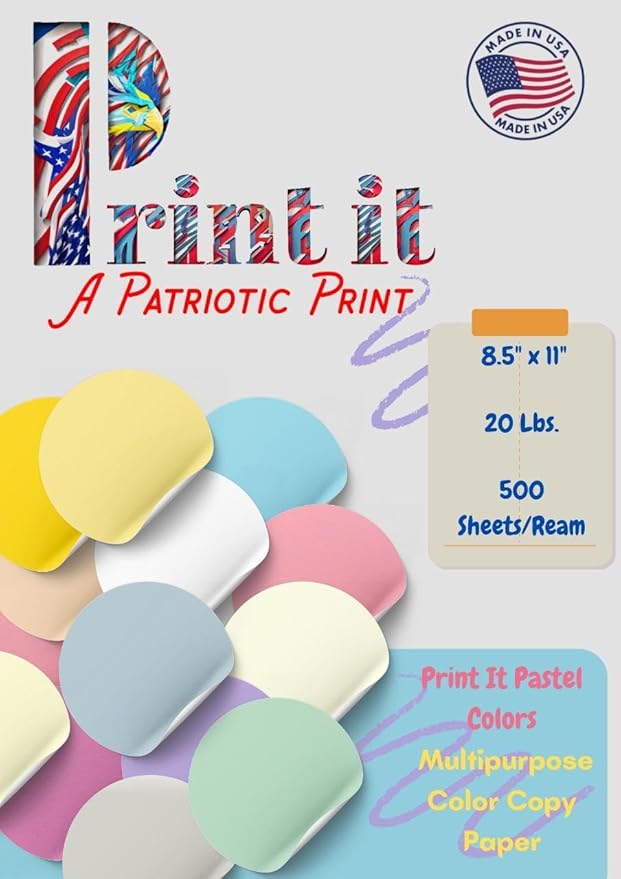PrintIt Colors Multipurpose Paper, 20 lbs., 8.5" x 11", 500 Sheets/Ream – - Image 6