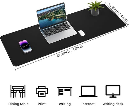 Large Desk Mat 47.2" x 17" Leather Desk Pad Protector - Image 2