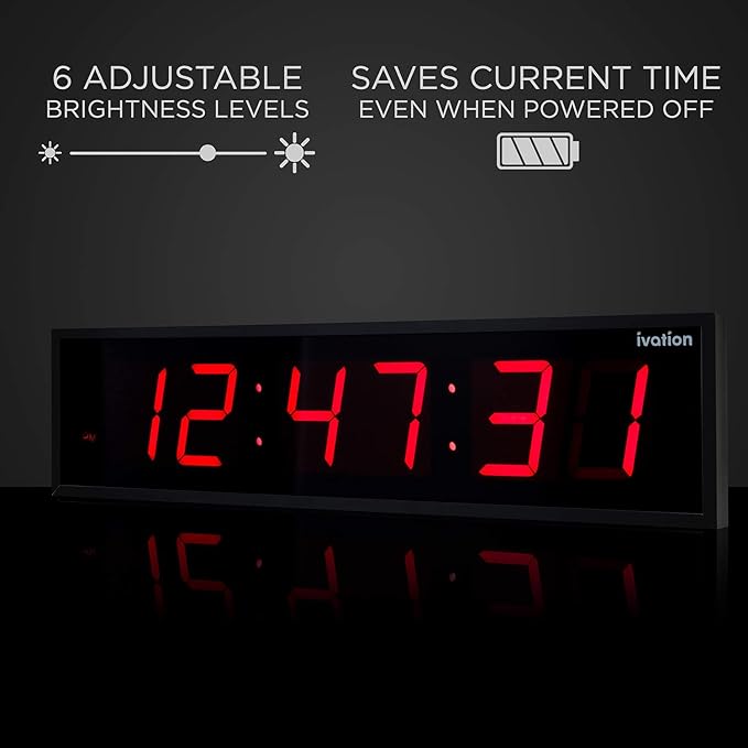 Ivation Oversized 36" Large Digital LED Clock | Big Digital Clock - Image 4