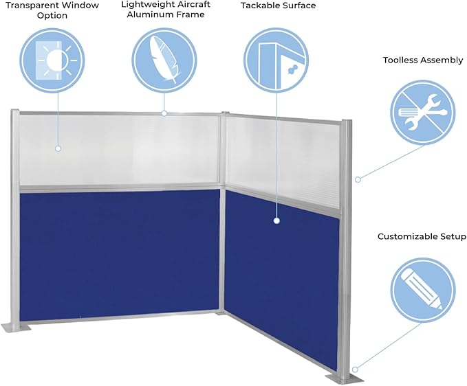 Versare Hush Panel Cubicle Kit | Workstation Partition Walls | Sound Dampening - Image 4