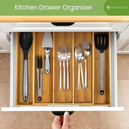 Purawood Kitchen Drawer Organizer, 2 Pack - Image 5
