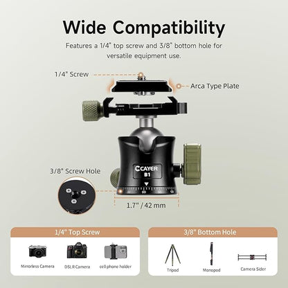 Cayer CH35 Travel Camera Tripod - Image 2
