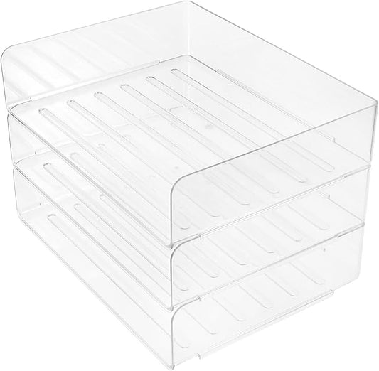 COHEALI Stackable Desk Organizer Tray Transparent Wide Paper Holder by COHEALI