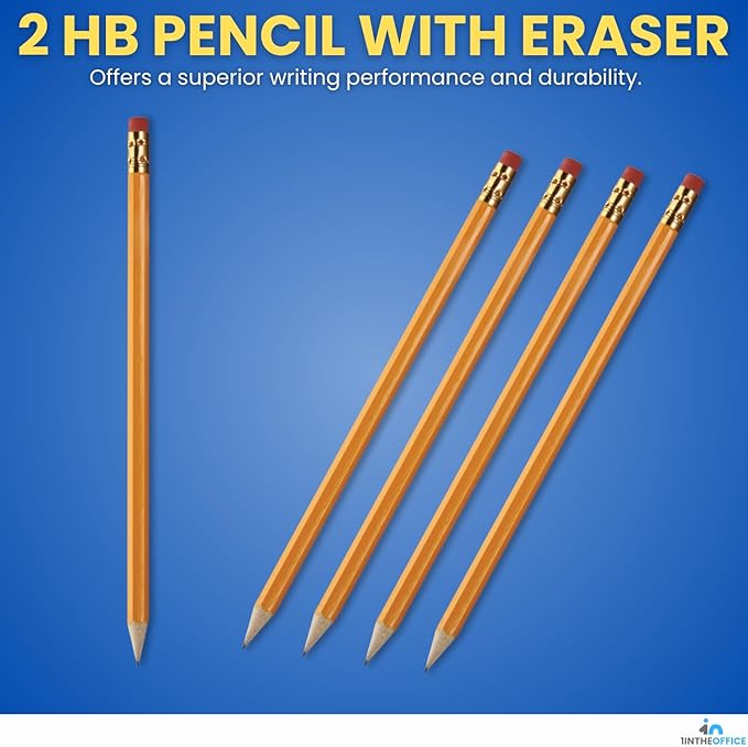 1InTheOffice Lead Pencils, Sharpened Pencils #2 HB, Wood-Cased, 48 Pack - Image 2