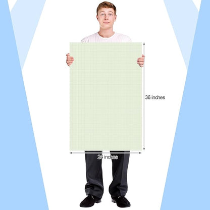 Fuyoooo 25 Sheet Graph Paper Pad 24" x 36" Large Graph 1" and 1/4" Ruled Grid - Image 2