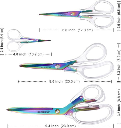 SCAIKTIG Acrylic Scissors, Titanium Coated Blades, Heavy Duty, Ambidextrous - Image 4