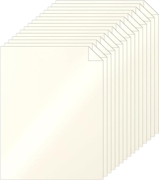 Silunkia 40 Sheets Cream Shimmer Cardstock 8.5 x 11 Ivory Paper, 75lb Off White by Silunkia