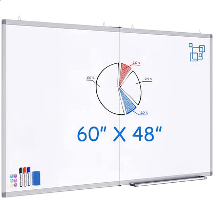 White Board Dry Erase 60x48, Large Magnetic Whiteboard Maxtek Dry Erase Boards by Maxtek