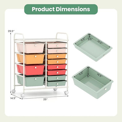 Giantex 12 Drawer Rolling Cart - Image 3