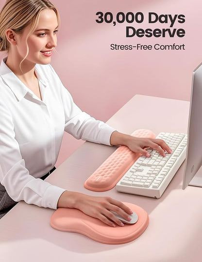 Meatanty Keyboard and Mouse Wrist Rest Set, Ergonomic Wrist Pad Support - Image 2
