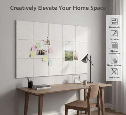 G Gamit Large Felt Wall Tiles Bulletin Board 59”x36”, Large Cork Board - Image 5