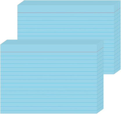 JINMIKEJI Blue Ruled Index Cards 5x7 Inch by JINMIKEJI