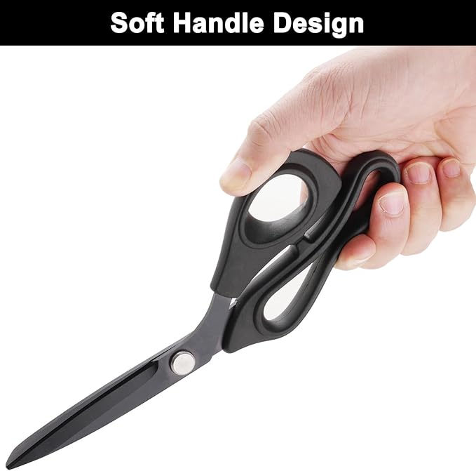 Zicolu 9 inch Black Office Scissors All Purpose, Sewing Scissors - Image 3