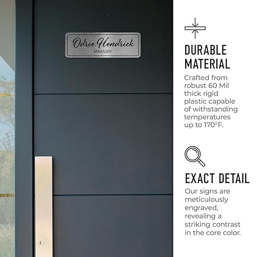 Custom Wall or Door Sign, Personalized Plaque Engraved Message - Image 3