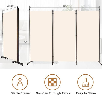 Room Divider 6FT Folding Privacy Screens, 3 Panel Partition Room Dividers - Image 6