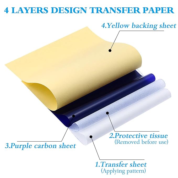 Yangna Tattoo Transfer Paper 50 Sheets A4 Thermal Stencil Paper - Image 2