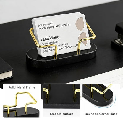 Zornaveli Marble Business Card Holder, 2 Pack Modern Business Card Display Stand - Image 4
