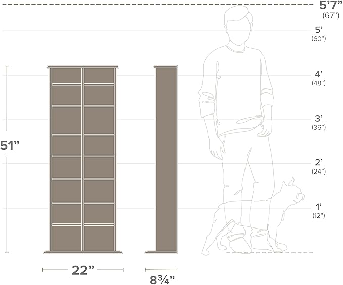 Prepac 2 Column Tall Cabinet Media, Double Multimedia Storage Tower - Image 4