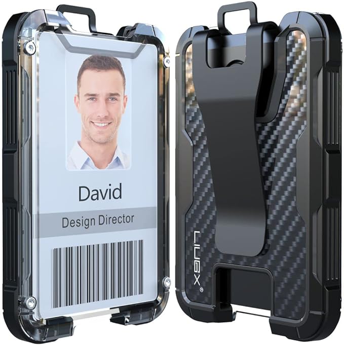 LIUGX Carbon Fiber Badge Holder, ID Card Holder by LIUGX