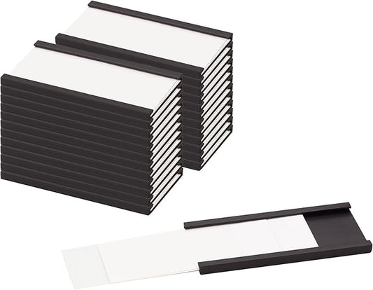 LLPT Magnetic Label Holder 2” x 1” 26 Packs C Channel 300g White Paper Cards by LLPT-AllAboutAdhesiveTapes