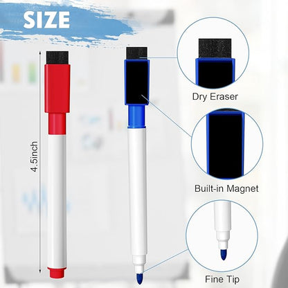 Kosiz 200 Pcs Magnetic Dry Erase Markers Fine Point Tip Whiteboard Markers - Image 2
