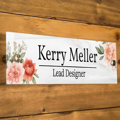 Personalized Office Door Sign, Custom Acrylic Name Plate by Unknown