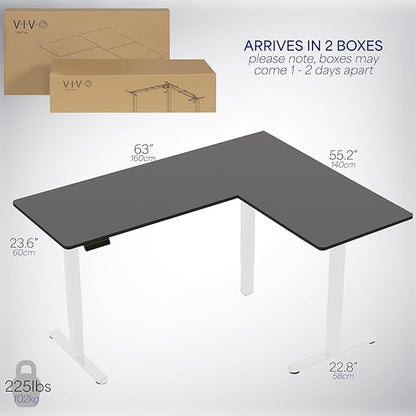 VIVO Electric Corner 63 x 55 inch L-Shaped Standing Desk, Memory Height - Image 6
