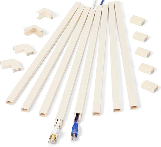 Cord Hider Wall for One Cord, 136in Wire Covers Wall, Easy Install Cable Cover by ZhiYo