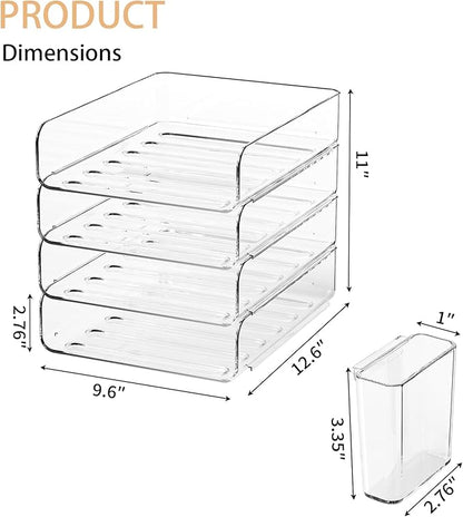 FANXIYQ 4-Tier Acrylic Paper Tray Organizer - Image 3