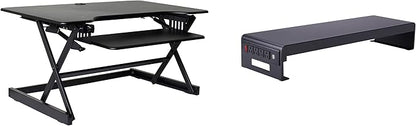 Rocelco 40" Large Height Adjustable Standing Desk Converter by Rocelco