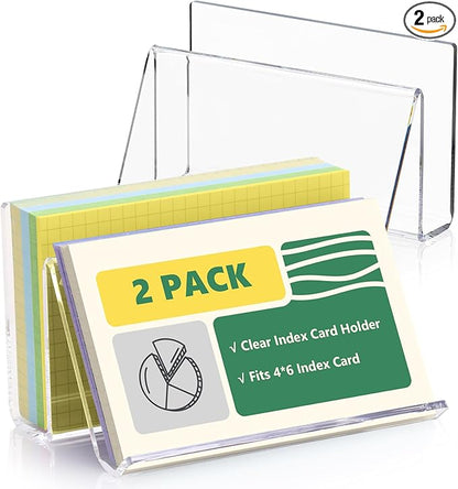 2 Pack Index Card Display Stand 4x6 Index Card Storage Box Flash Card Holder by SHIQIKEJIPTY