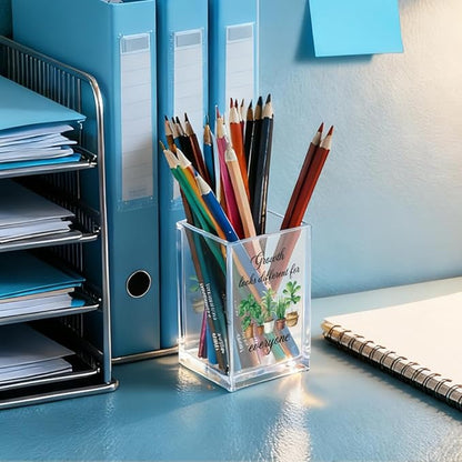 QYUVK Growth Looks Different for Everyone Acrylic Cosmetic Pencil Holder Cup - Image 4