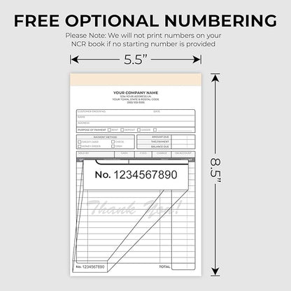 Custom 5.5" x 8.5" Carbonless NCR Books in 2-Part Duplicate Invoices, Work - Image 5