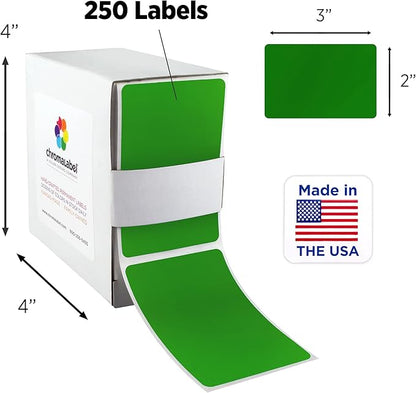 ChromaLabel 2 x 3 inch Permanent Color Code Rectangle Labels, 250 Labels per - Image 2