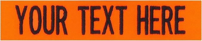 Custom Uniform Name Tapes Solid Colors. Neon Orange Fabric, 5 Inch Sew on by NORTHERNSAFARI
