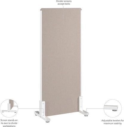 Bush Business Furniture 24W x 55H Freestanding Privacy Screen in Warm Beige - Image 6