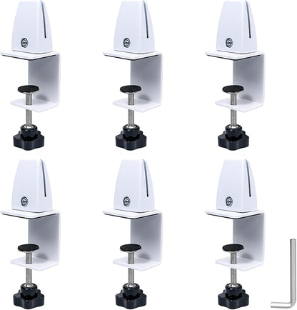 Adjustable Desk Divider Partition Clips, Sneeze Guard Support Clamps by Unknown