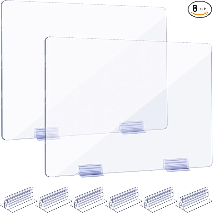 Weysat 6pcs Counter Desk Acrylic Panels Holder and 2 Pcs Acrylic Desk Divider by Weysat