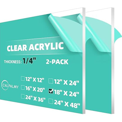 CALPALMY 1/4" Thick Clear Acrylic Sheets by CalPalmy