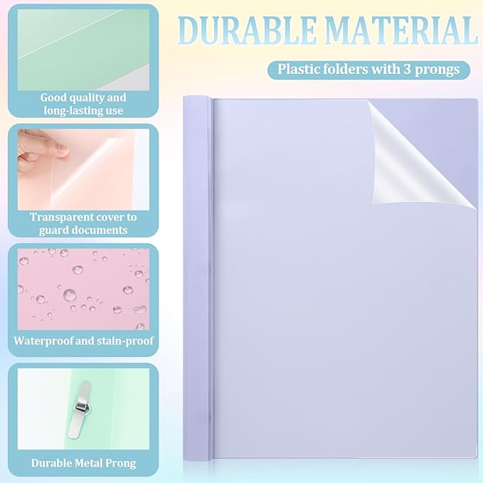 6 PCS Pastel Plastic Report Covers - Image 3